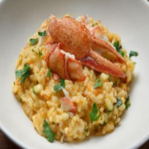 Lobster Risotto with Saffron, Cherry Tomatoes and Zucchini image