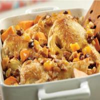 Glazed Chicken with Fruit and Sweet Potatoes image