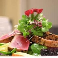 Pan Seared Ahi Tuna, Baby Beets and Watercress Salad with Ginger Vinaigrette_image