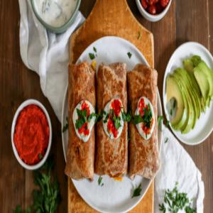 Shakshuka Burrito with Roasted Pepper Salsa and Tzatziki Recipe - Food.com_image