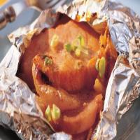 Grilled Peachy Sweet Potato and Pork Foil Packs_image