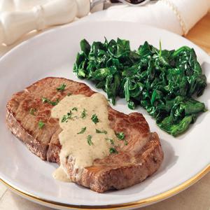 Steak with Brandied Blue Cheese Sauce image