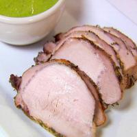 Herb Roasted Pork Loin with Parsley Shallot Sauce image