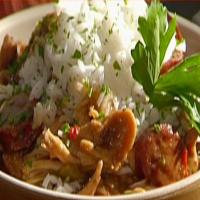 Chicken and Smoked Sausage Gumbo with White Rice_image