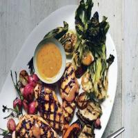 Grilled Asian Chicken with Bok Choy, Shiitake Mushrooms, and Radishes Recipe - (1/5) image