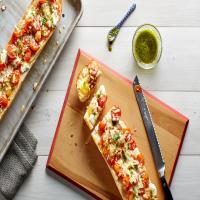 French Bread Pizzas With Ricotta, Roasted Tomatoes, and Pesto_image