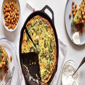 Spiced Chickpeas and Greens Frittata_image