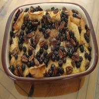 Baked Blueberry-Pecan French Toast With Blueberry Syrup_image