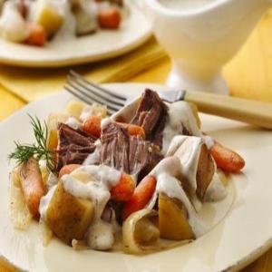 Slow Cooker Pot Roast with Creamy Dill Sauce_image