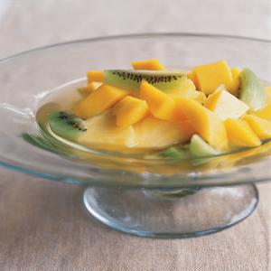 Poached Tropical Fruit Over Sorbet_image