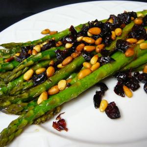 Asparagus with Cranberries and Pine Nuts image