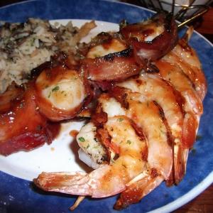 Red Lobster Peach Bourbon BBQ Shrimp and Bacon Wrapped Scallops_image