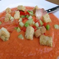 Iced Gazpacho With Homemade Garlic Croutons image