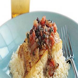 Halibut with Capers, Olives, and Tomatoes image