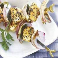 Grilled Chicken, Red Onion, and Mint Kebabs_image