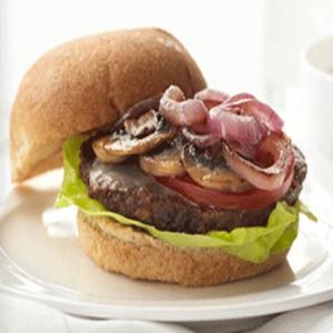 Veggie Burger with Gruyere and Mushrooms image