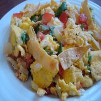 Mexican Eggs With Crispy Tortilla Slices image