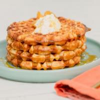 Toasted Polenta Waffles with Whipped Ricotta and Winter Citrus Syrup image