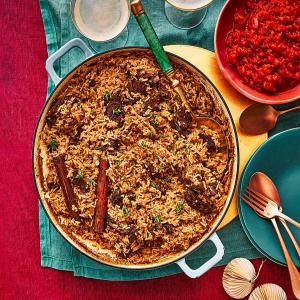 Spiced rice with beef image