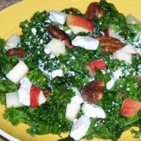 Raw Kale Salad with Feta, Apples, and Pecans image