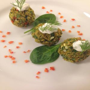 Mediterranean Faux Lafel With Cucumber Dill Sauce image