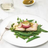Steamed Cod and Mixed Green Peas with Basil Vinaigrette_image