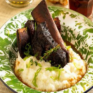 Sweet and Spicy Short Ribs with Cheesy Polenta image