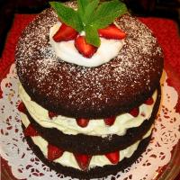 Chocolate Raspberry (Or Strawberry) Tall Cake_image