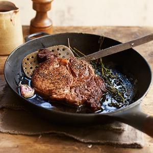 Pan-fried rib-eye steak_image