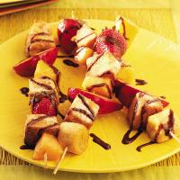 Grilled Fruit Skewers with Chocolate Syrup_image