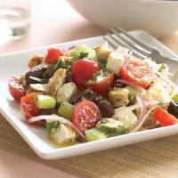 Village-Style Greek Salad with Chicken & Lemon-Mint Vinaigrette_image