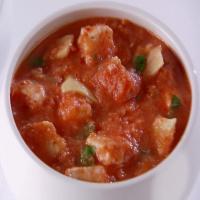 Roasted Tomato Soup with Halibut and Fresh Pasta image
