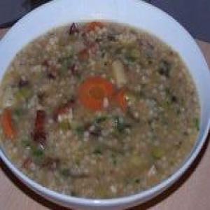 Recipe for German Barley Soup with Bacon - Graupensuppe Eintopf_image