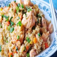 Salmon Pilaf With Green Onions image