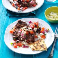 Grilled Steaks with Greek Relish image