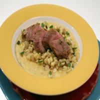 Chili-Lime Pork Tenderloin over Soft Polenta with Hungarian Wax Peppers and Corn image