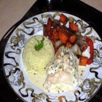 Stuffed Chicken Breasts With a Creamy Wine Sauce image
