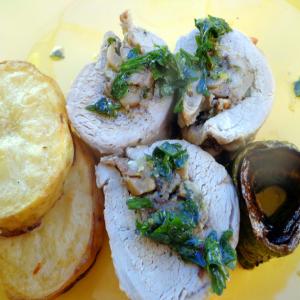 Pork Tenderloin With Oyster Mushrooms and Parsley_image