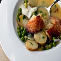 'Bouillabaisse' of Fresh Peas With Poached Eggs image