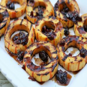 Grilled Delicata Squash with Warm Cranberry Dressing_image