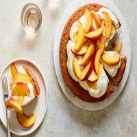 Almond Cake With Peaches and Cream image