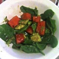 Avocado Watermelon Spinach Salad image