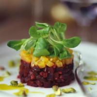 Beet and Goat Cheese Salad with Pistachios image