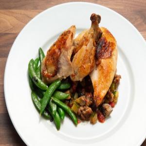 Roasted Chicken with Sausage and Snap Peas_image