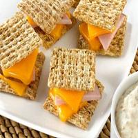Ham & Cheese on Rye with Dipping Sauce_image