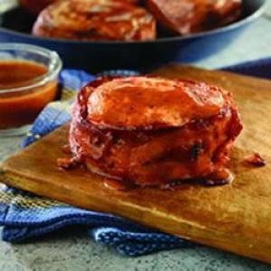 Bacon Pork Chops with BBQ Glaze_image