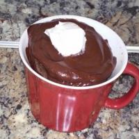 Quick Low Carb Chocolate Pudding Cake in a Microwave Mug image