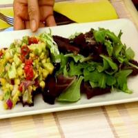 Shrimp and Mango Adobado Salad with Roasted Corn and Avocado Salsa image