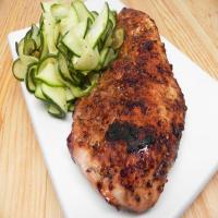 Pan-Grilled Pork with Zucchini Garlic Ribbons image