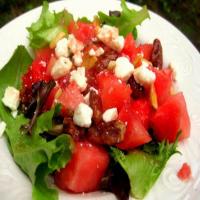 Watermelon, Baby Lettuce and Pecan Salad_image